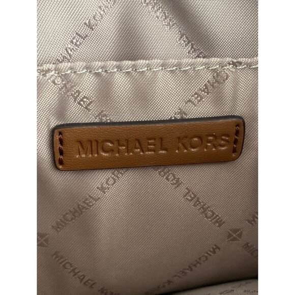Michael Kors Aspen Ski Print Brown Logo XL Jet Set Clutch Wristlet NEW - Picture 9 of 12